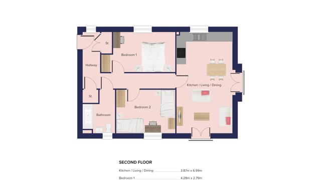 Floor Plan Plot 351 2 Bed SFF