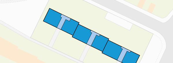 This is a decorative graphic showing the boundary of a building