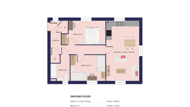 Floor Plan Plot 347 2 Bed GFF