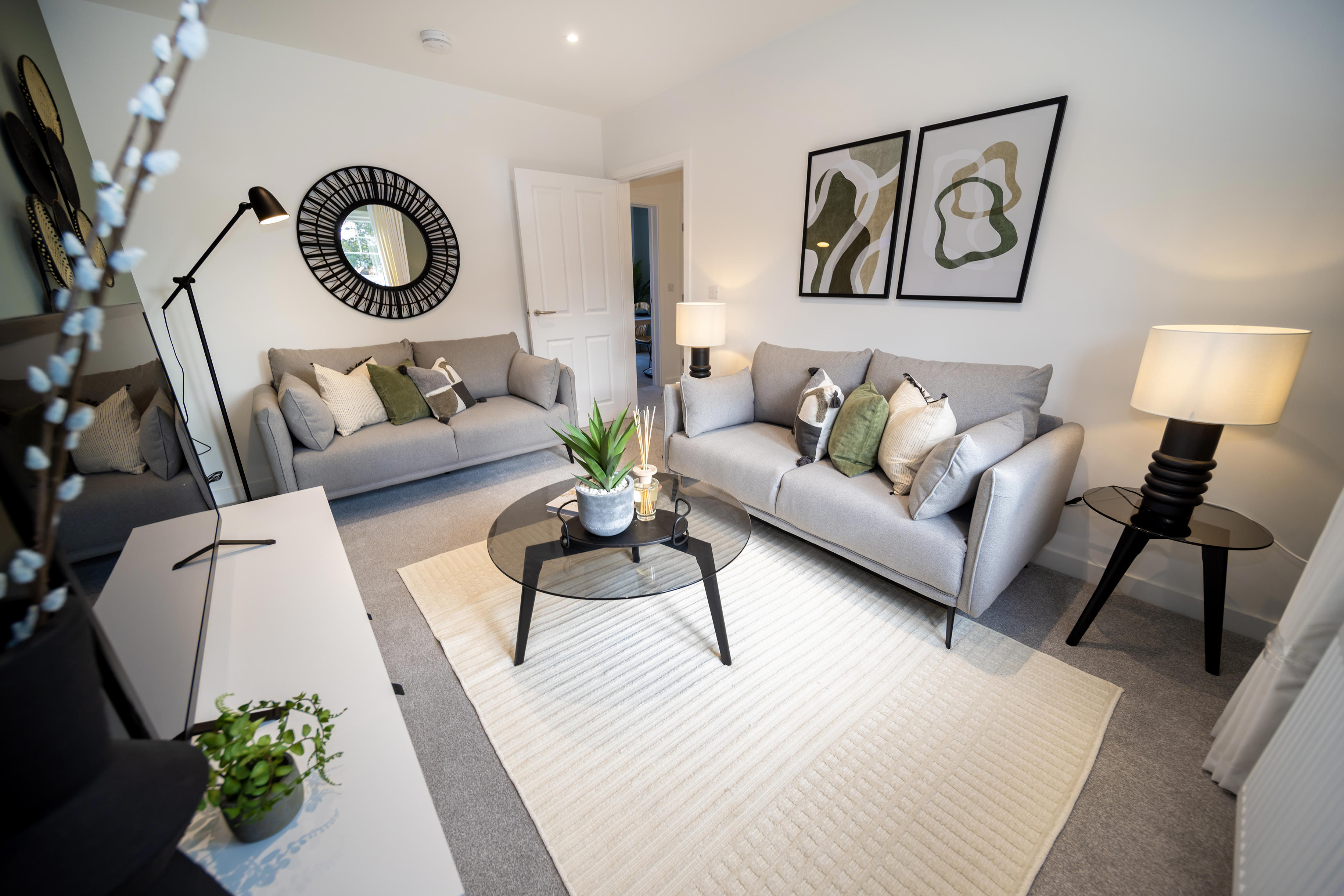 The front room living space of Eastlight's show home.