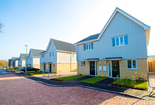New build homes built at The Spinney in Witham
