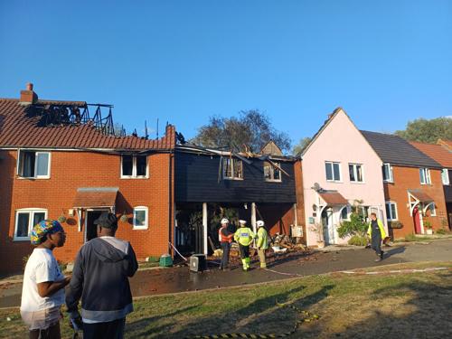 Homes affected by the fire